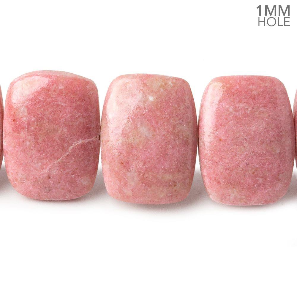 19x14mm Thulite side drilled Plain Cushion Beads 8 inch 14 pieces A 1mm large hole