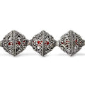 19x18mm Antiqued Sterling Silver Plated Copper Miligrain and Scroll BiCone 8 inch 11 pcs
