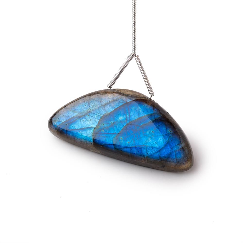 19x40x8mm Labradorite Plain Half Moon Pendant 1 AAA Focal