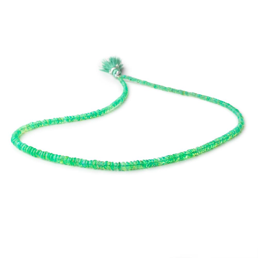2-4.5mm Lime Green Ethiopian Opal Plain Rondelle Beads 17 inch 245 pieces