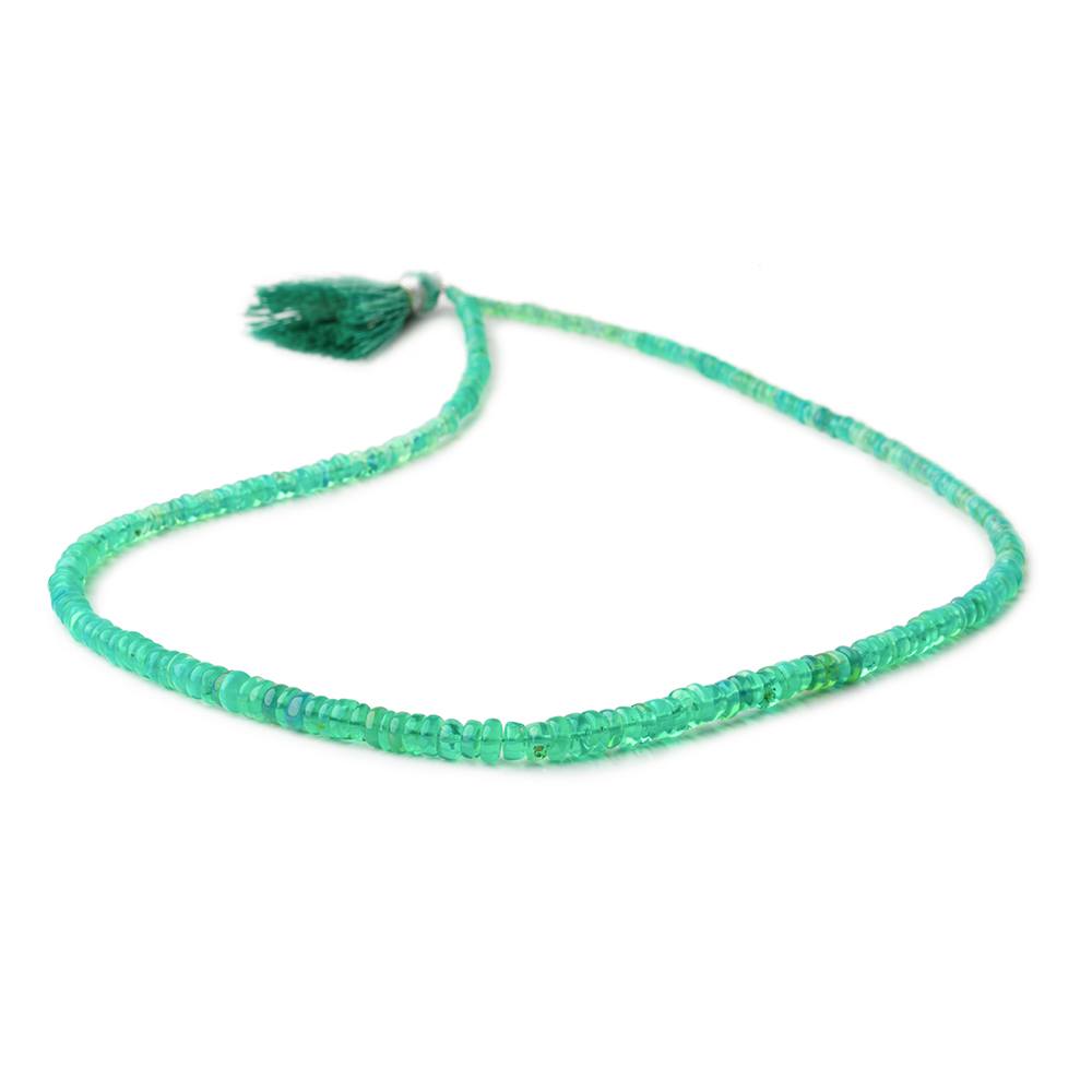 2-5mm Kelly Green Ethiopian Opal Plain Rondelle Beads 18 inch 300 pieces