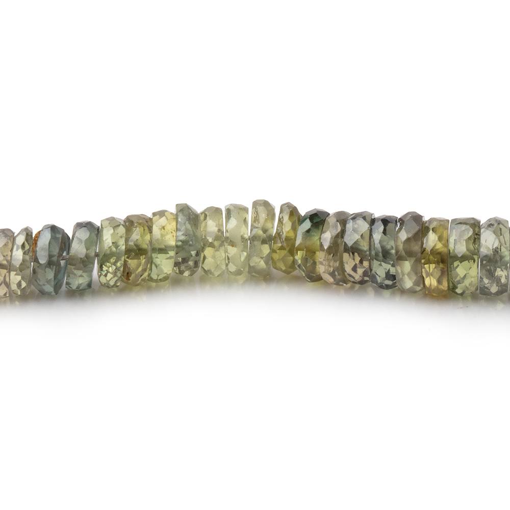 2-6.5mm Moss Green Sapphire Faceted Heishi Beads 18 inch 350 pieces AAA