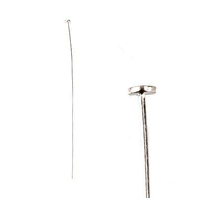2" length Sterling Silver Disc Headpin, 22 Gauge Wire, 10 pieces per Bag