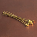 2" length Vermeil Disc Headpin, 26 Gauge Wire, 10 pieces per Bag