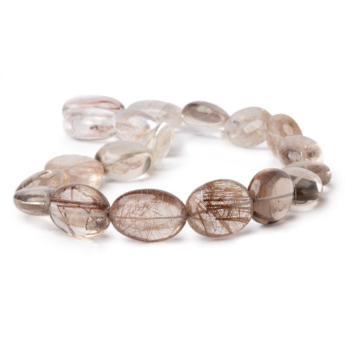 20-22mm Smoky Rutilated Quartz Plain Nugget Beads 16 inch 19 pieces AAA