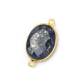 20x16mm Vermeil Bezel Lapis Lazuli Faceted Oval Connector 1 piece