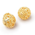 20x17mm 22kt Gold Plated Copper Filigree BiCone Set of 2 Beads