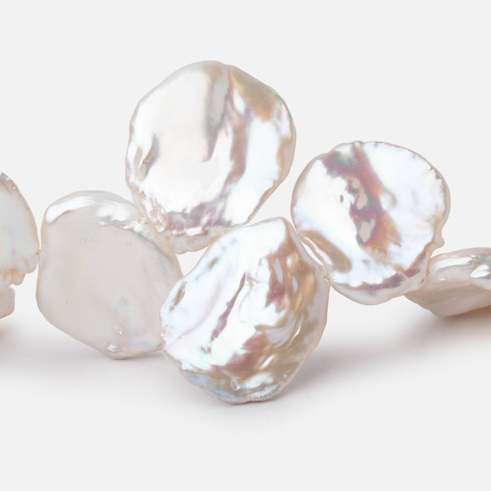 21-29mm Rosé White Ultra Keshi Freshwater Pearls 16 inch 28 Beads AAA