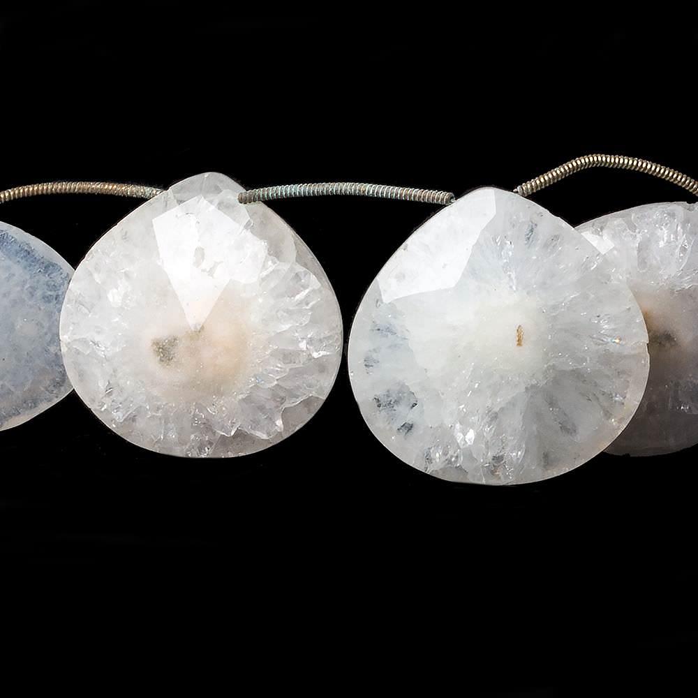 21-29mm Solar Quartz Faceted Heart Briolette Beads 9 inch 9 pieces