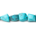 9-16mm Turquoise Faceted Nugget Beads 9 inch 17 pieces