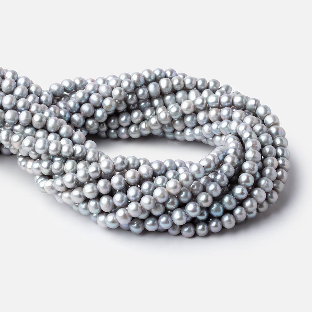 6-7mm Silver Baroque Freshwater Pearl Strand 16 inch 78 beads AA