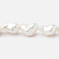 11x7-17x10mm White Straight Drilled Keshi Freshwater Pearls 16 inch 25 pieces