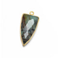 21x11mm Vermeil Bezel Chrysocolla faceted point 1 focal bead