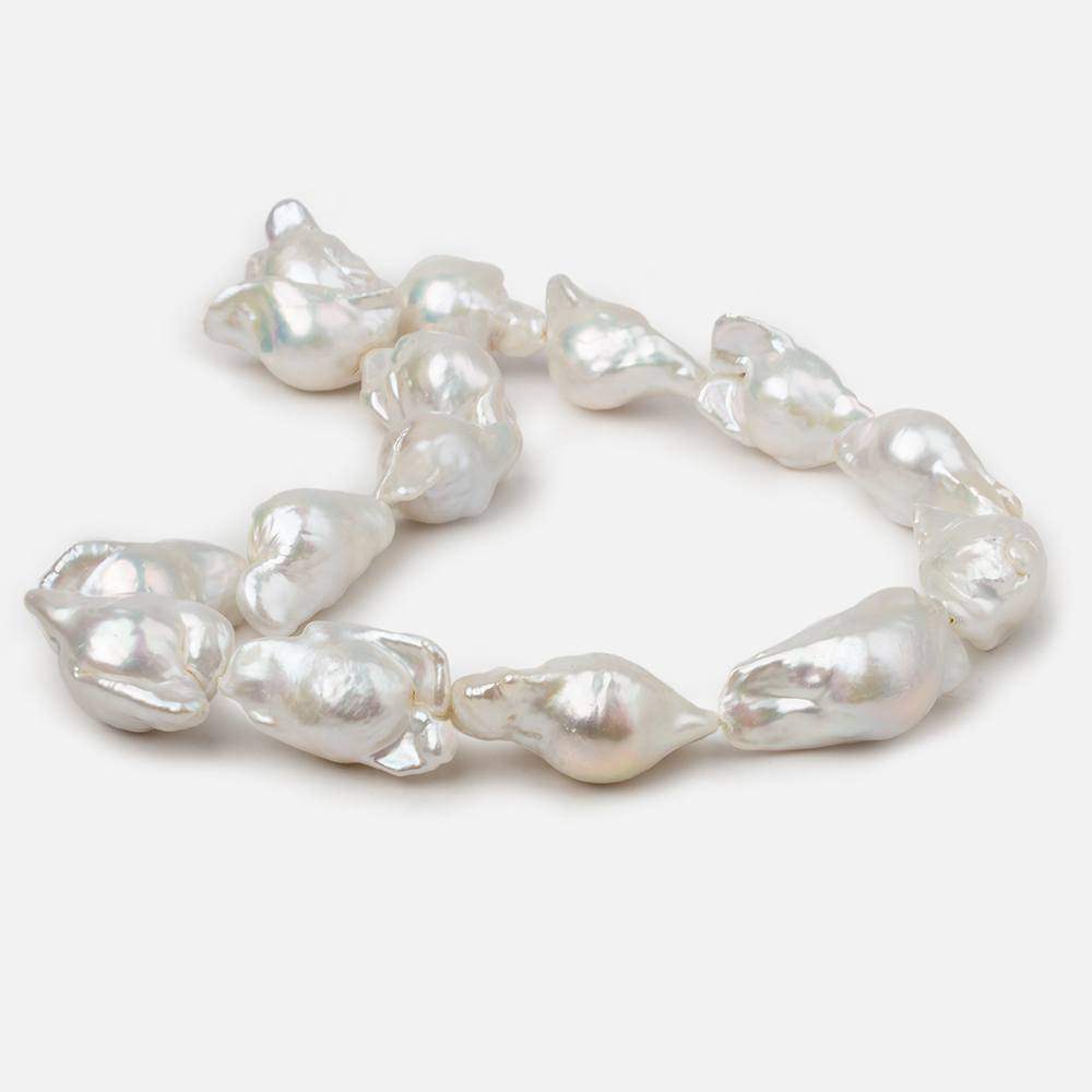 21x13-30x17mm Off White Ultra Baroque Freshwater Pearl 15 inch 15 pieces A