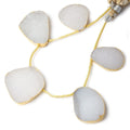 21x17-30x26mm Gold Leafed White Drusy freeform strand of 5 beads