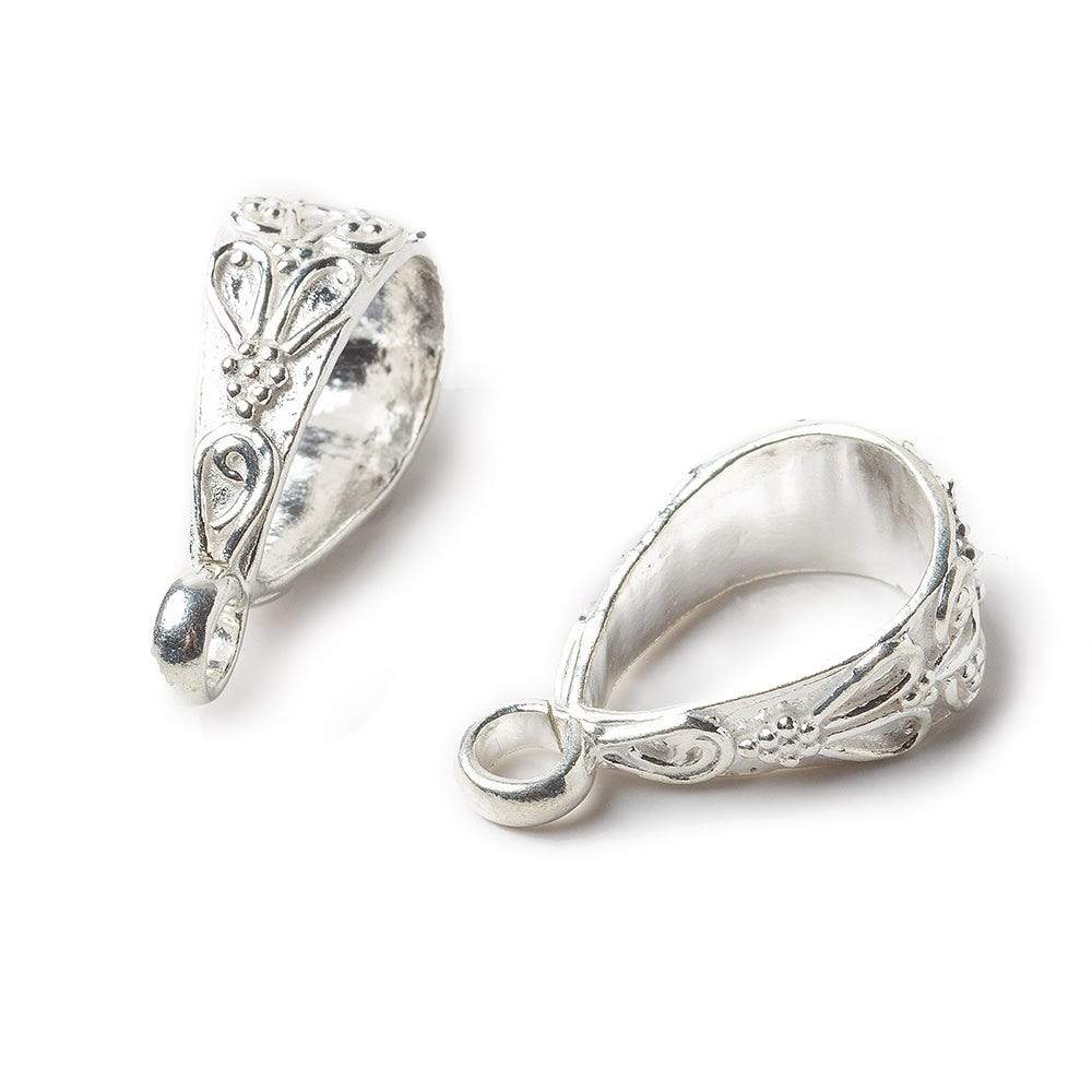 21x8mm Sterling Silver Bail Filigree Floral Design 1 finding