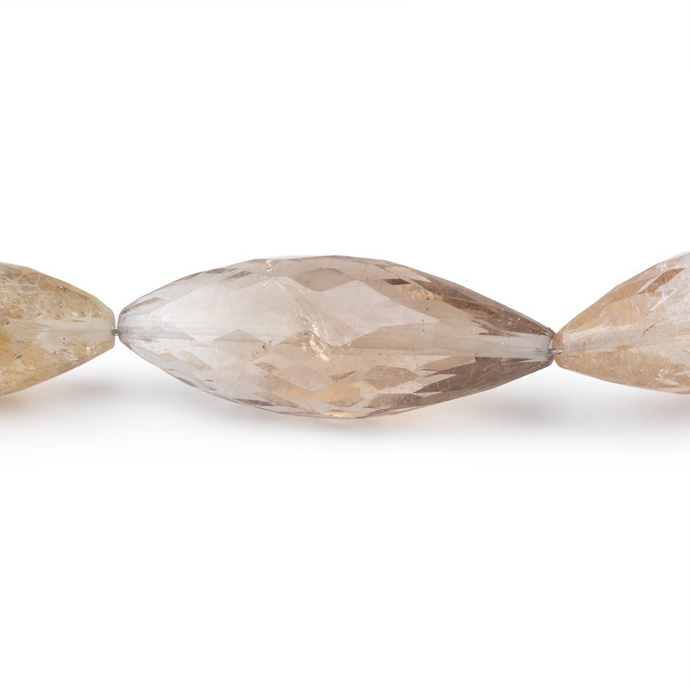 21x9-35x12mm Rutilated Quartz Faceted Marquise Beads 16 inch 16 pieces AA