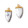 21x9mm Gold Leafed Dendritic Opal faceted Point Pendant 1 piece