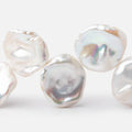 22-25mm Creamy White Ultra Keshi Freshwater Pearls 16 inch 25 Beads AAA