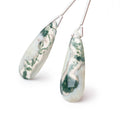 22-30mm Peacock Solar Quartz Faceted Pear Set of 2 Focal Beads