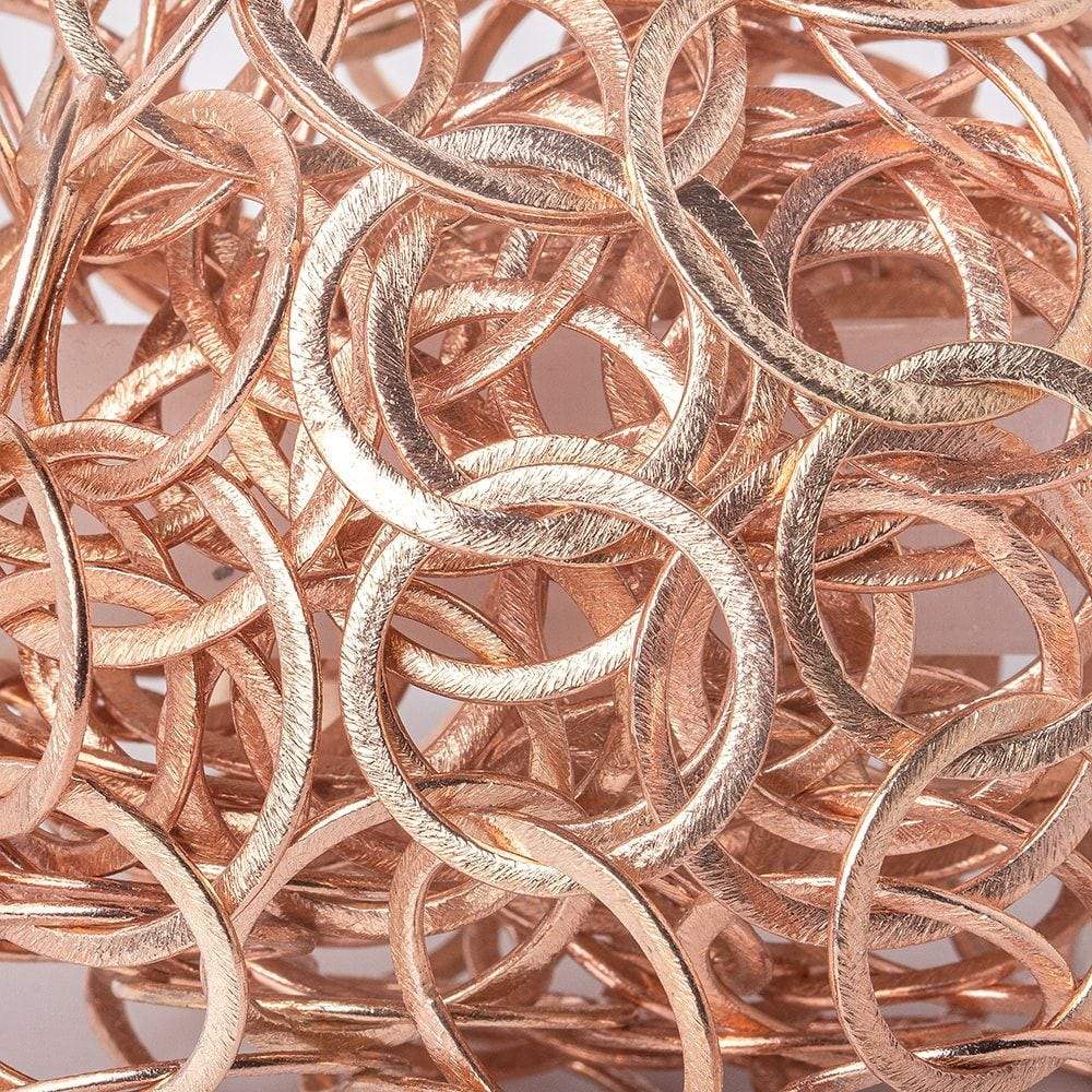 22mm and 18mm Rose Gold plated Brushed Round Link Chain