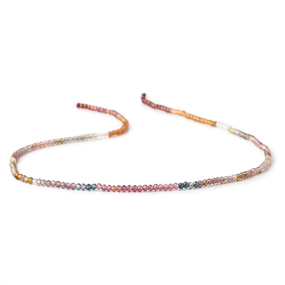 2.2mm Multi Color Sapphire Micro Faceted Rondelle Beads 12.75 inch 196 pieces AAA