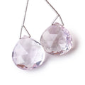 22mm Pink Amethyst Faceted Heart Set of 2 Focal Beads