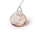 22mm Rutilated Quartz Faceted Heart Focal Bead 1 piece