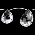 22x15-32x23mm Crystal Quartz Faceted Pear Beads 6 inch 5 pieces