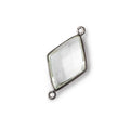 22x16mm Black Gold Crystal Quartz Faceted Kite Connector 1 piece