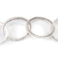 22x17mm Silver plated Brushed Oval Link Chain by the foot
