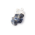 22x18mm Silver Leafed Blue Jammu Sapphire Natural Crystal 1 Pendant