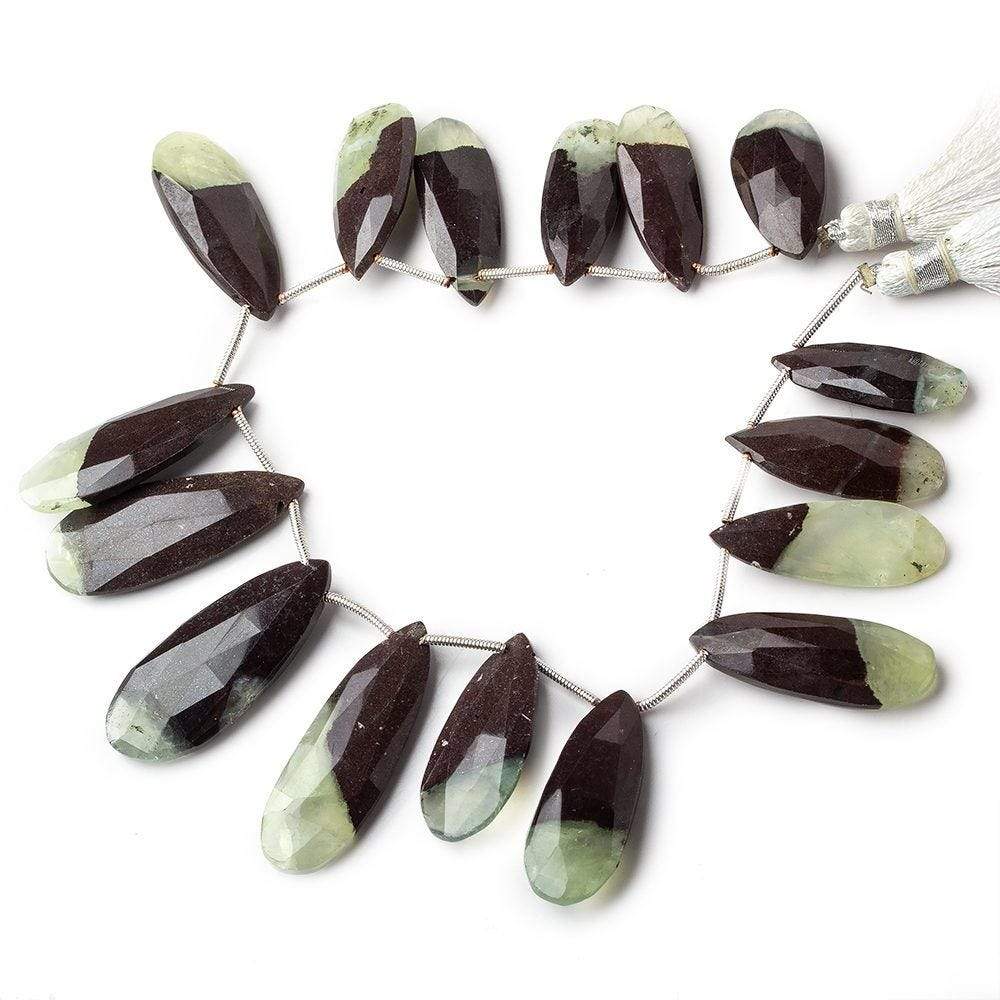 23-33mm Prehnite Beads Pear Briolette 8 inch 16 pieces