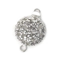 23mm Antiqued Sterling Silver Box Clasp Floral Design 1 piece