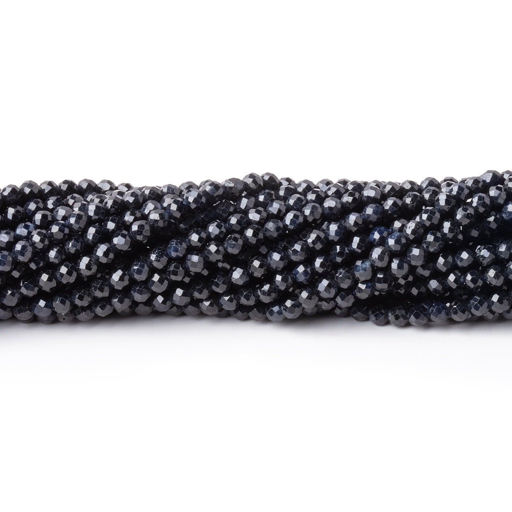 2.3mm Blue Sapphire Micro Faceted Round Beads 12.5 inch 140 pieces