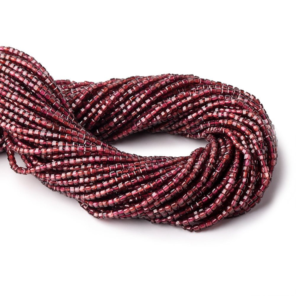 2.3mm Rhodolite Garnet Micro Faceted Cube Beads 12.5 inch 138 pieces