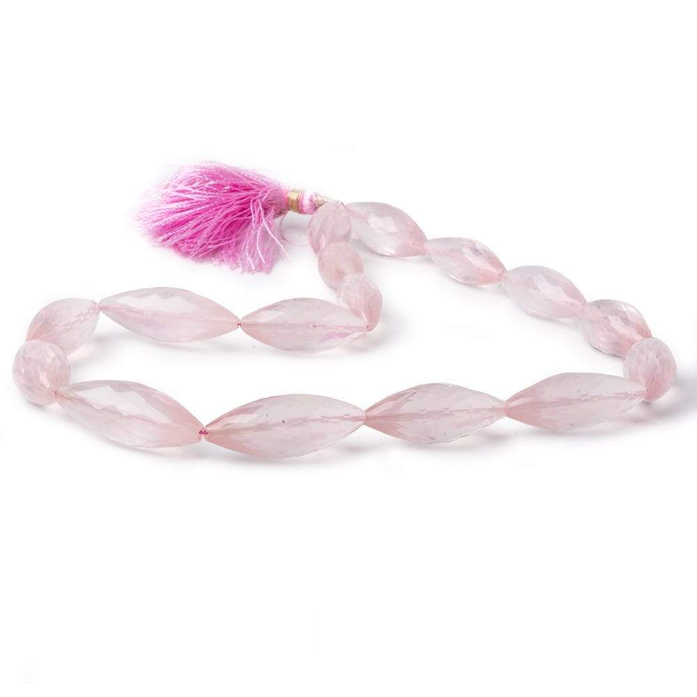 23x10 - 28x10mm Rose Quartz Faceted Bicone 16 inch 16 Beads AA