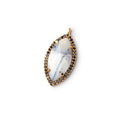 23x13mm Vermeil & Black CZ Bezel Dendritic Opal Marquise 1 Pendant