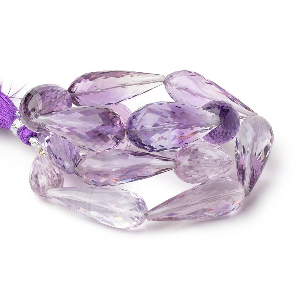 23x9-25x13mm Amethyst Faceted Tear Drops 17 inch 17 Beads AA