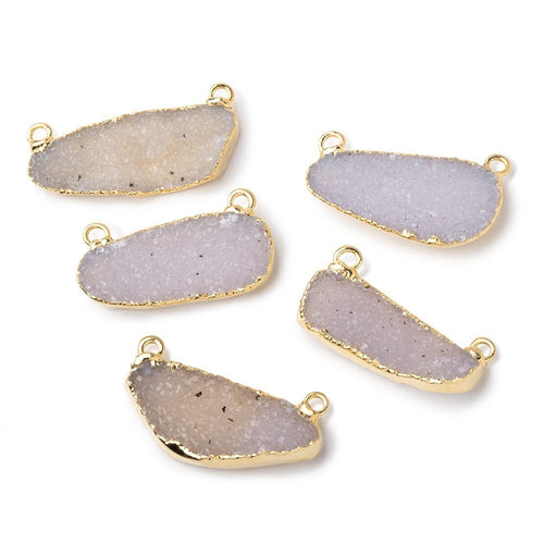 24-30mm Gold Leafed Lilac Drusy East West Connector 1 focal piece