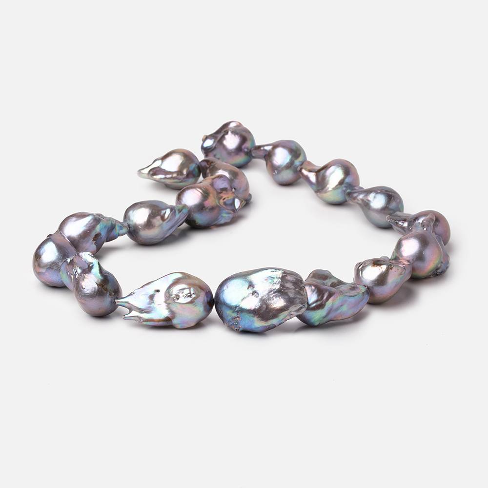 24-31mm Lilac Silver Ultra Baroque Freshwater Pearls 18 inch 17 Beads AA