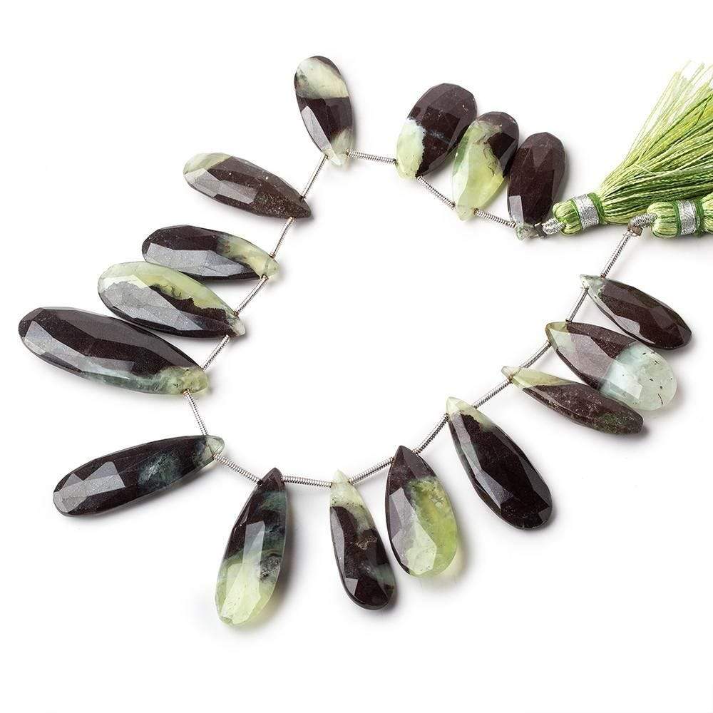 24-36mm Prehnite Beads Pear Briolette 8 inch 16 pieces