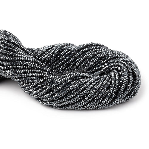 2.4mm Hematite Micro Faceted Heishi 12.5 inch 250 Beads AA