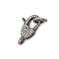24x9mm Black Gold over .925 Pave CZ Oval Lobster Clasp with CZ Ring 1 piece