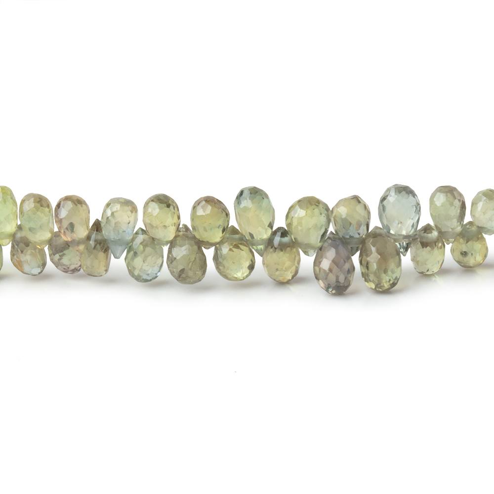 2.5-3.5mm Green Sapphire Micro Faceted Tear Drop Beads 18 inch 300 pieces AAA