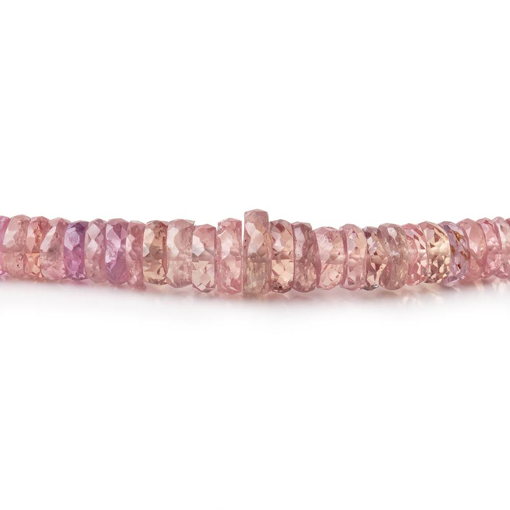 2.5-5mm Grapefruit Pink Sapphire Faceted Heishi Beads 17.5 inch 340 pieces AAA