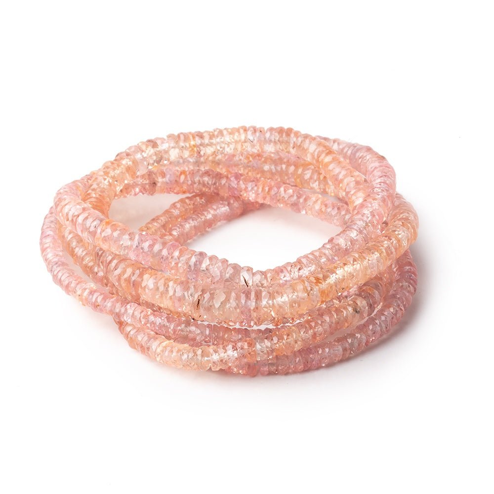 2.5-5mm Peach Sapphire Faceted Heishi Beads 17 inch 356 pieces AAA