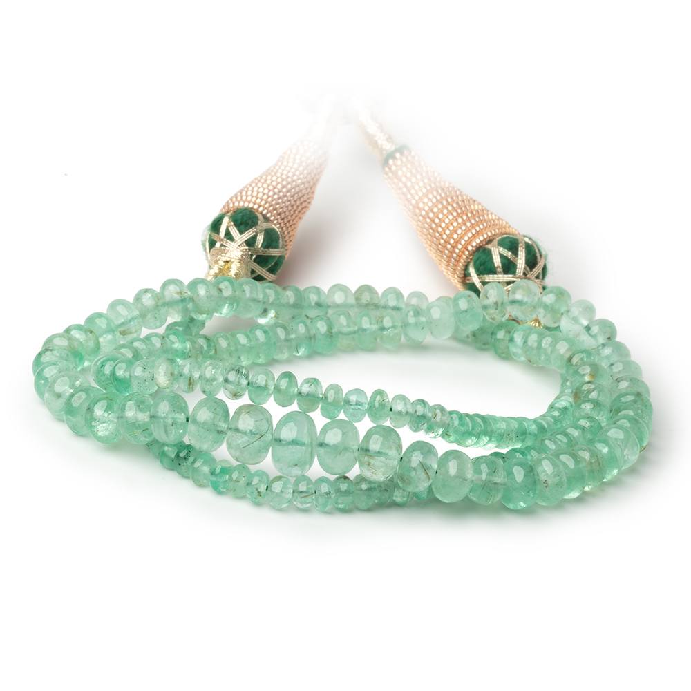 2.5-6.5mm Emerald Plain Rondelle Beads 16 inch 160 pieces AA