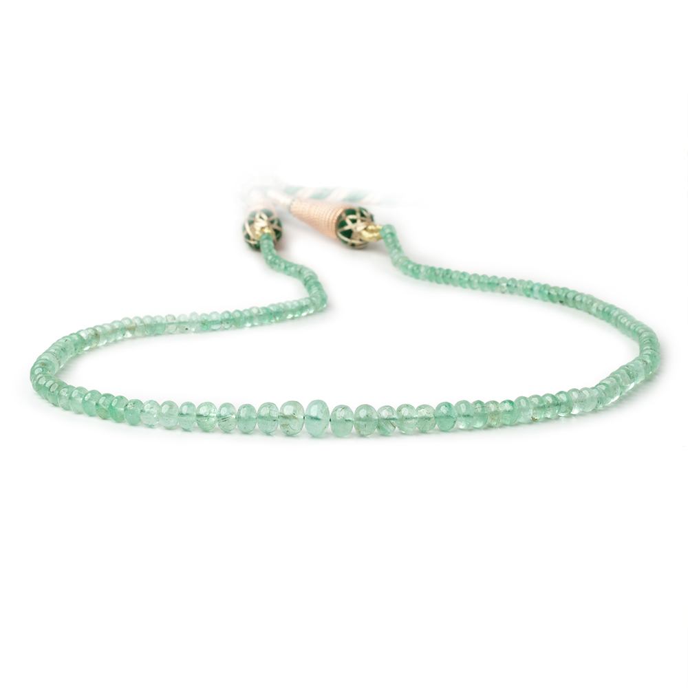 2.5-6.5mm Emerald Plain Rondelle Beads 16 inch 160 pieces AA