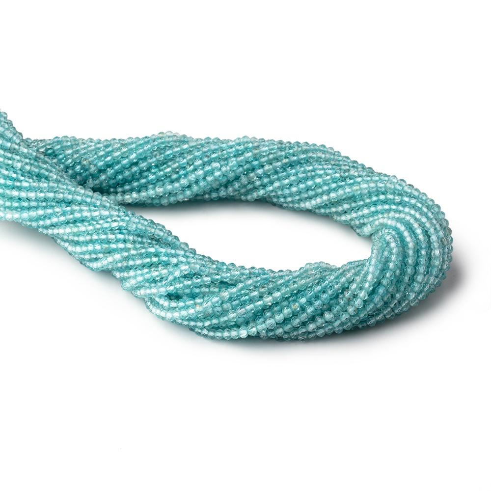 2.5mm Aqua Blue Apatite Micro Faceted Rondelle Beads 12.5 inch 157 pieces AA